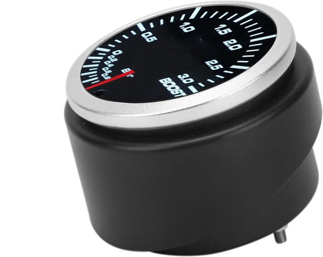 Koogeelife Turbo Boost Anzeige 2 Zoll LED Messgerät mit 10 Farben Hintergrundbeleuchtung und Sensor in Schwarz - Bild 1