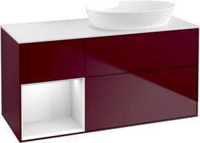 V&B Waschtischunterschrank Finion mit Wandbeleuchtung in Weiß, B: 120 cm, T: 50,1 cm, H: 50,1 cm - Bild 1