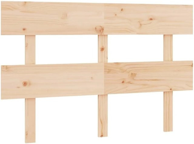 vidaXL Kopfteil aus Massivholz Kiefer in Braun, rustikal, B: 124 cm, T: 3 cm, H: 81 cm - Bild 1