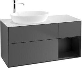 V&B Waschtischunterschrank Finion in Anthrazit mit Regal, Breite: 120 cm, Tiefe: 50,1 cm, Höhe: 50,1 cm - Bild 1
