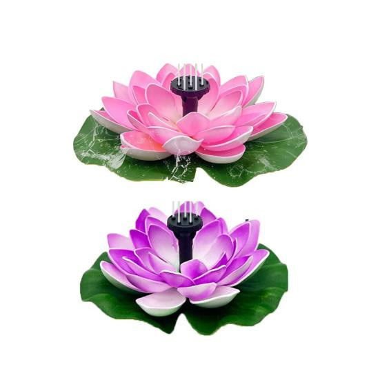 AtticusFox Solarbrunnen Lotus Schwimmbrunnen als Vogelbad in Violett - Bild 7
