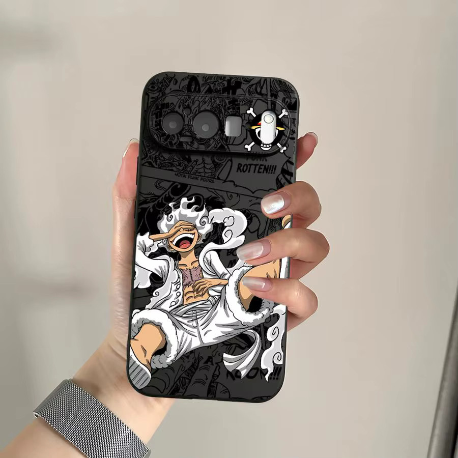 Handyhülle im Anime One Piece Luffy Design für Google Pixel 10 9 Pro XL 8 7 6 Pro und 10a 9a 8a 7a 6a in Multicolor und Schwarz - Bild 1