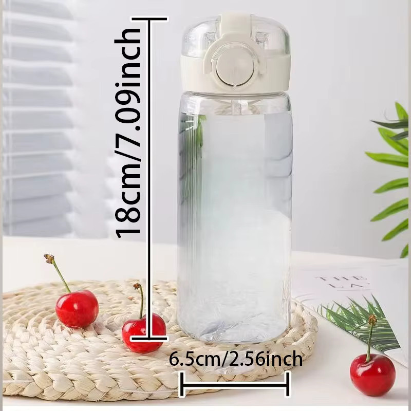 Potdemiel Katseye Trinkflasche mit Strohhalm, transparente Kunststoff-Wasserflasche für Sport und Outdoor, 400 ml - Bild 2