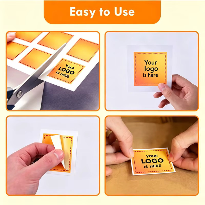 Personalisierte Logo-Aufkleber mit Punktmuster als individuelle Marken-Etiketten für deine Geschenkbox-Verpackung aus Papier - Bild 2