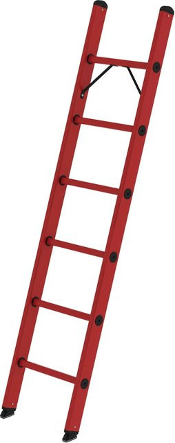 PROREGAL Sprossen-Anlegeleiter aus GFK mit 6 Sprossen in Rot, Höhe: 192 cm - Bild 1