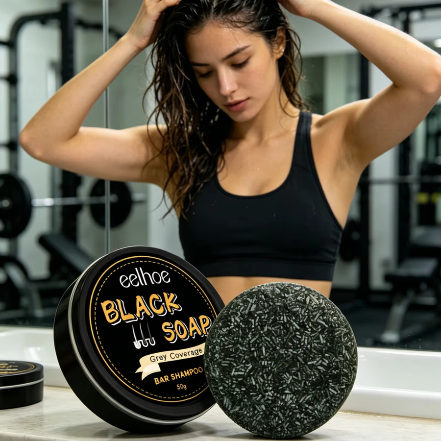 EELHOE Shampoo-Bar, Schwarze Seife, Tiefenpflege, Haare und Kopfhaut - Bild 6