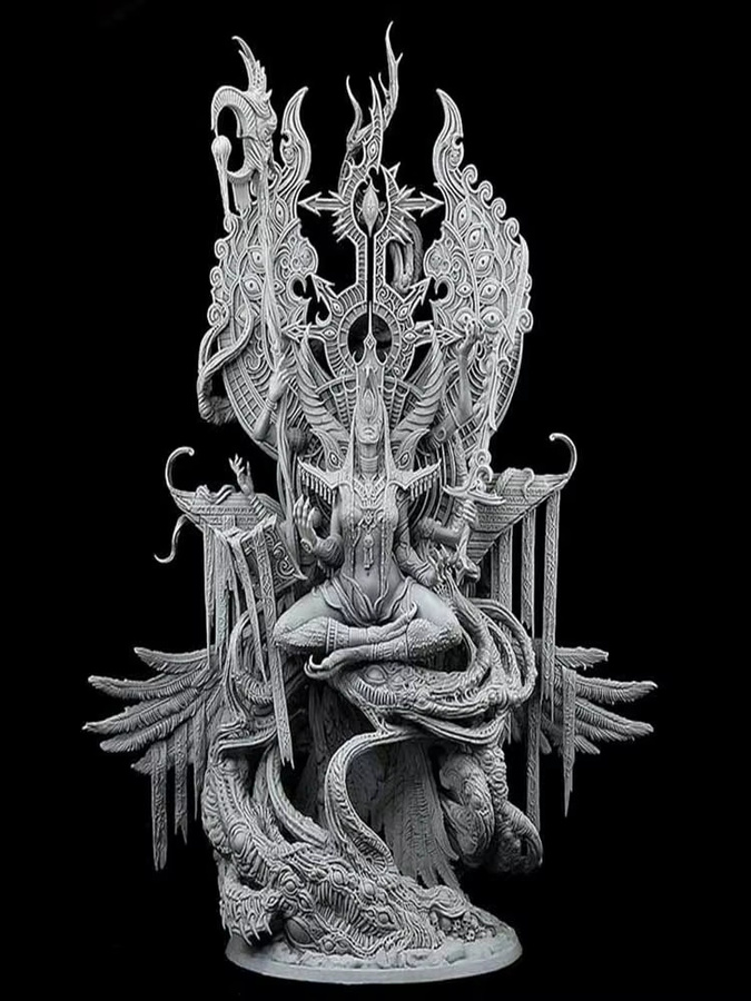 KIMERA Alte Kriegerin sitzen, Miniaturmodellbausätze, Harz, Fantasy - Bild 1