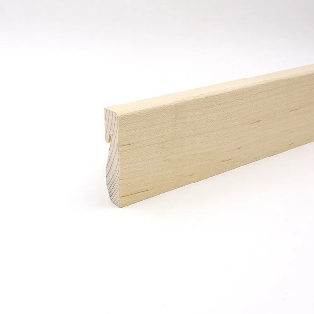 Döllken Profiles Sockelleiste Clipfix A aus MDF furniert in Ahorn, Farbe: Beige/Braun, H x B x T: 58 mm x 16 mm x 2500 mm - Bild 1