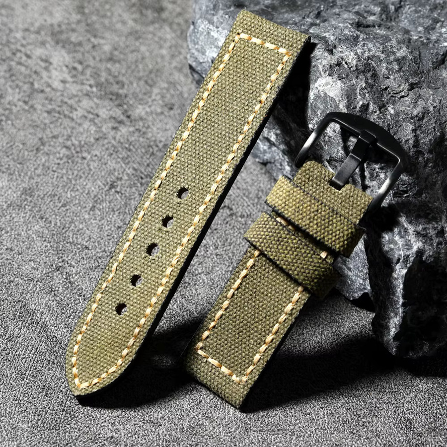 Raystray Uhrenarmband Leder, Schwarz, Unisex, Vintage - Bild 3
