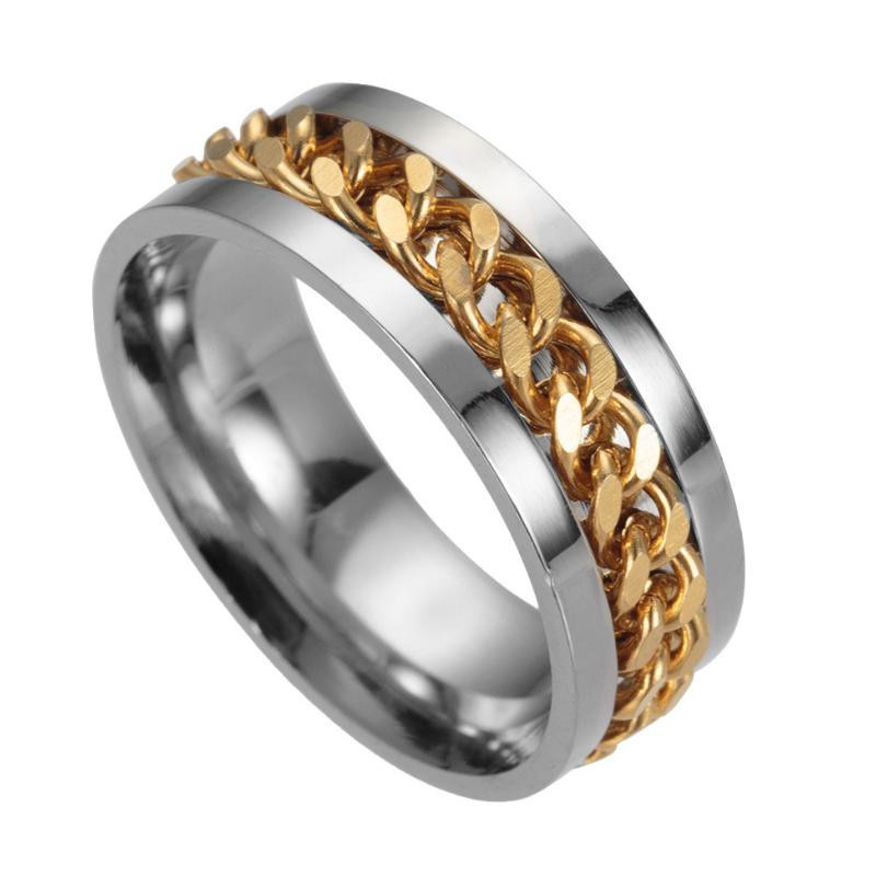 KaiTingu Jewelry Ring, Edelstahl, Gold, Unisex - Bild 2