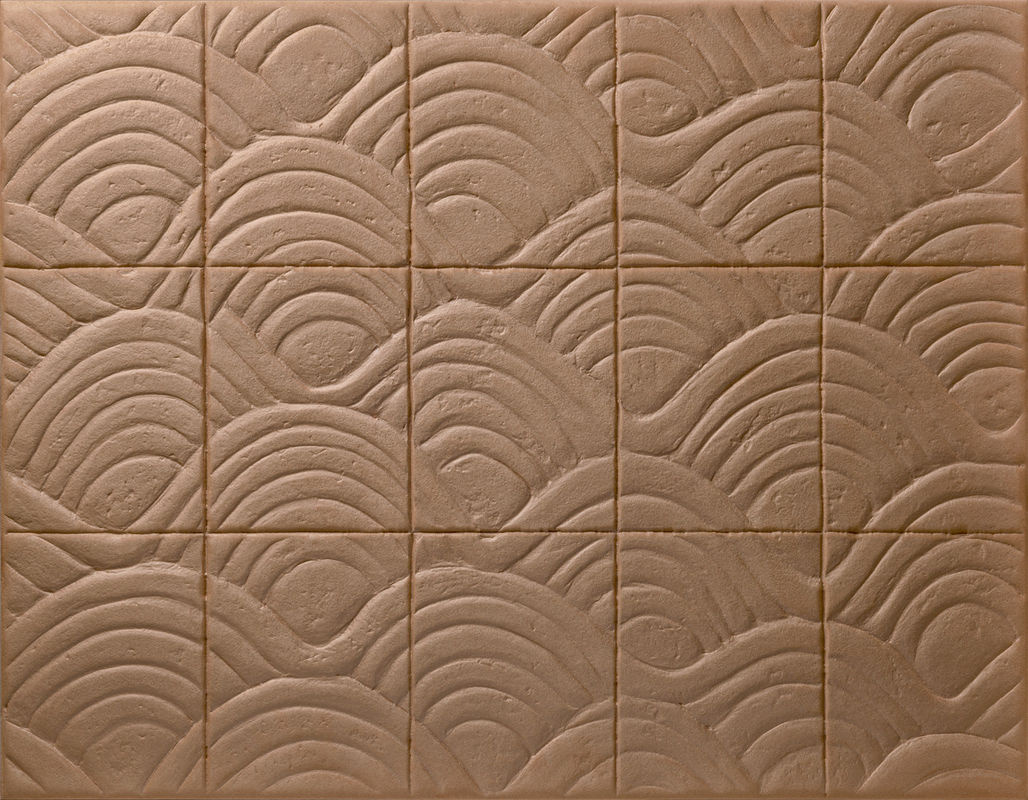 Arte International Tapete Terracotta Almond in Beige mit geometrischem Abstract-Design und Textiloptik im Fliesenlook - Bild 2