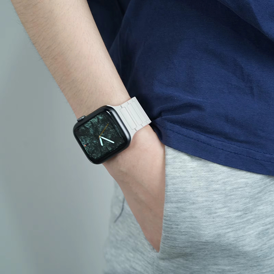 EIMO Uhrenarmband Silikon, Magnetarmband, Weiß, Unisex - Bild 1