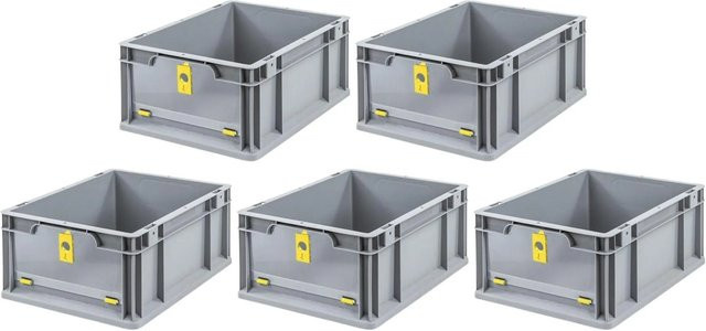 PROREGAL SparSet 5x Eurobox NextGen Insight Cover Eurobehälter Transportbox, Farbe: Gelb, H x B x T: 17 x 30 x 40 cm, 16 Liter - Bild 1