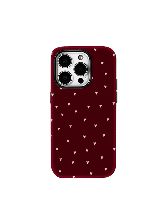 Potdemiel Handyhülle Burgundy & Blush Heart Scatter für iPhone 17 16 15 14 13 12 Pro Max Plus mit doppelschichtiger Rückseite in Rot und Pink - Bild 6