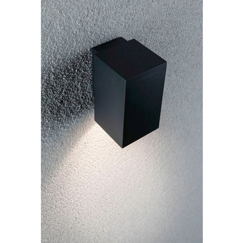 Paulmann Flame LED-Außenwandleuchte aus Aluminium in Grau, B/T/H: 5,8 x 5,8 x 10,3 cm - Bild 4