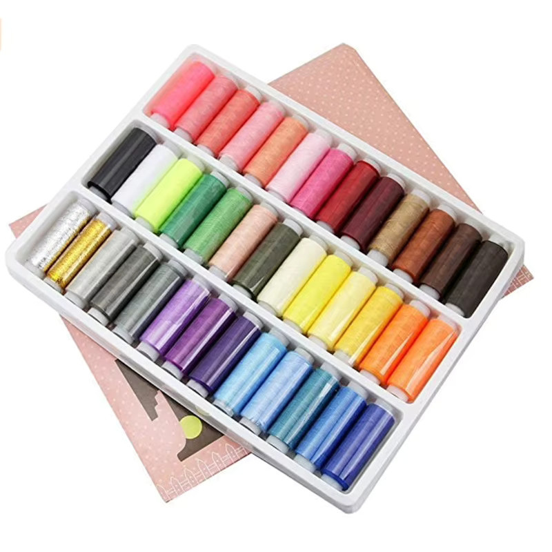 39 Stück Nähgarn Set aus Polyester in gemischten Farben mit je 200 Yard pro Spule für Handstickerei und Heim-Nähprojekte - Bild 5