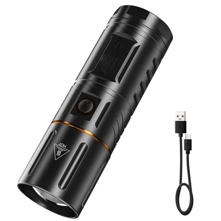 BORUiT LED Zoom Taschenlampe mit 3000LM und 500M Long Throw, schwarz, IPX5 wasserdicht, wiederaufladbar via Typ-C mit Power Bank Funktion für Camping und Jagd - Bild 7