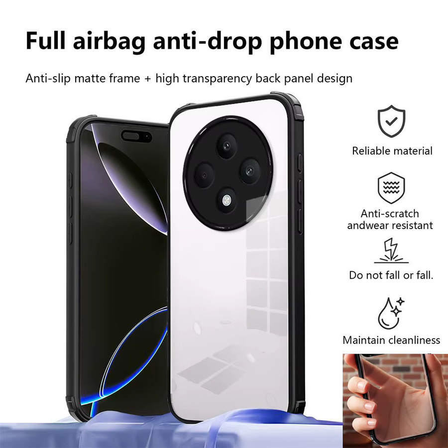 Stoßfeste Schutzhülle für OPPO Reno 12F in Schwarz mit hartem Acryl-Rückenschutz - Bild 2