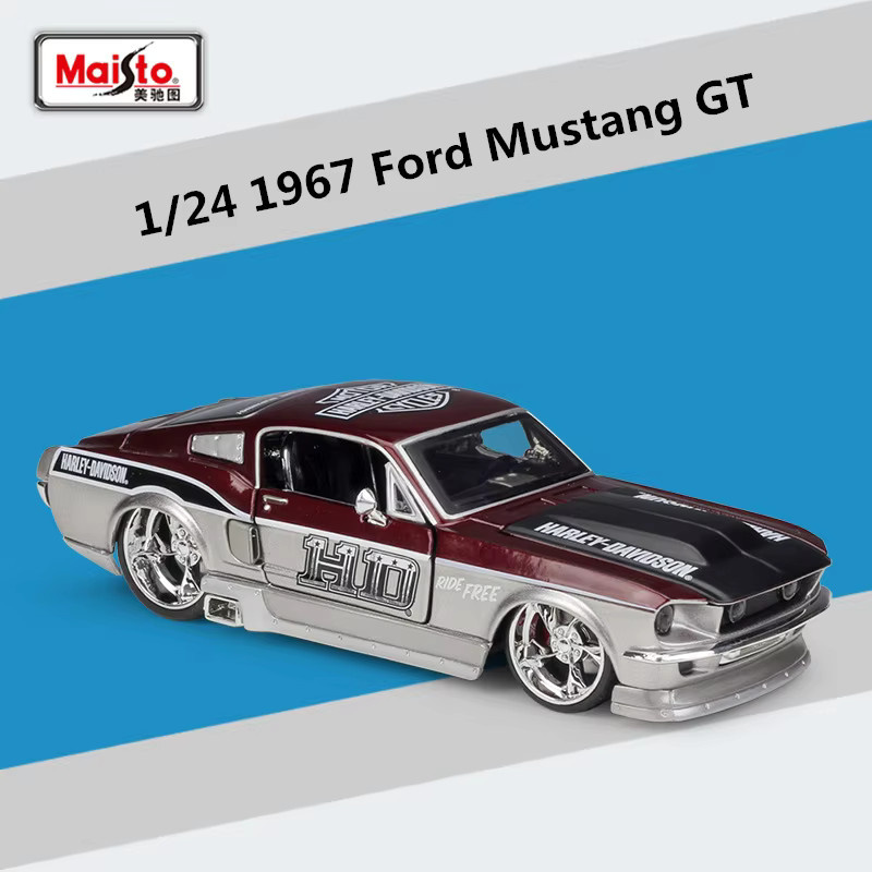 Maisto Harley Mustang GT, Sportwagen Modell, 1:24, Metall, Grau - Bild 2