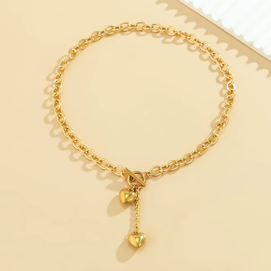 SHIXIN Quasten-Halskette mit Herz-Anhänger, Gold, Damen - Bild 3