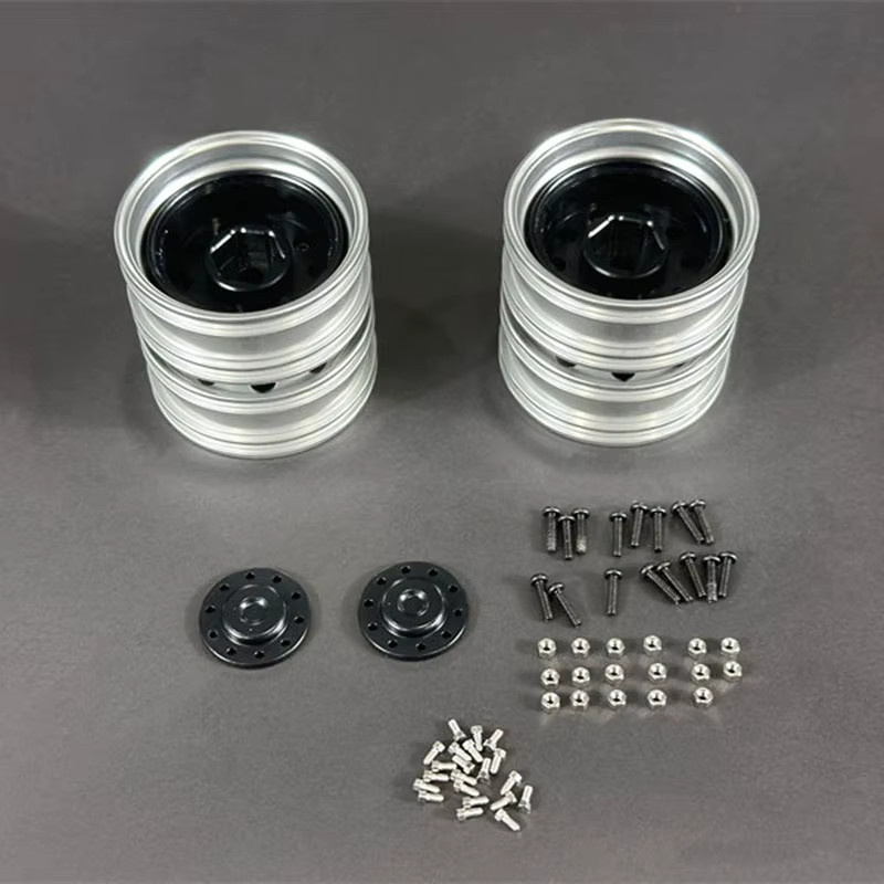Tamiya Metall-Simulations-Vorderradnabe, 1:14, Grau - Bild 2