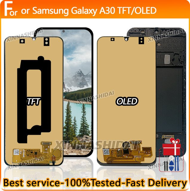 Samsung A30 Ersatz-Display mit 6,4 Zoll OLED/TFT-Display und Digitizer-Baugruppe - Bild 1