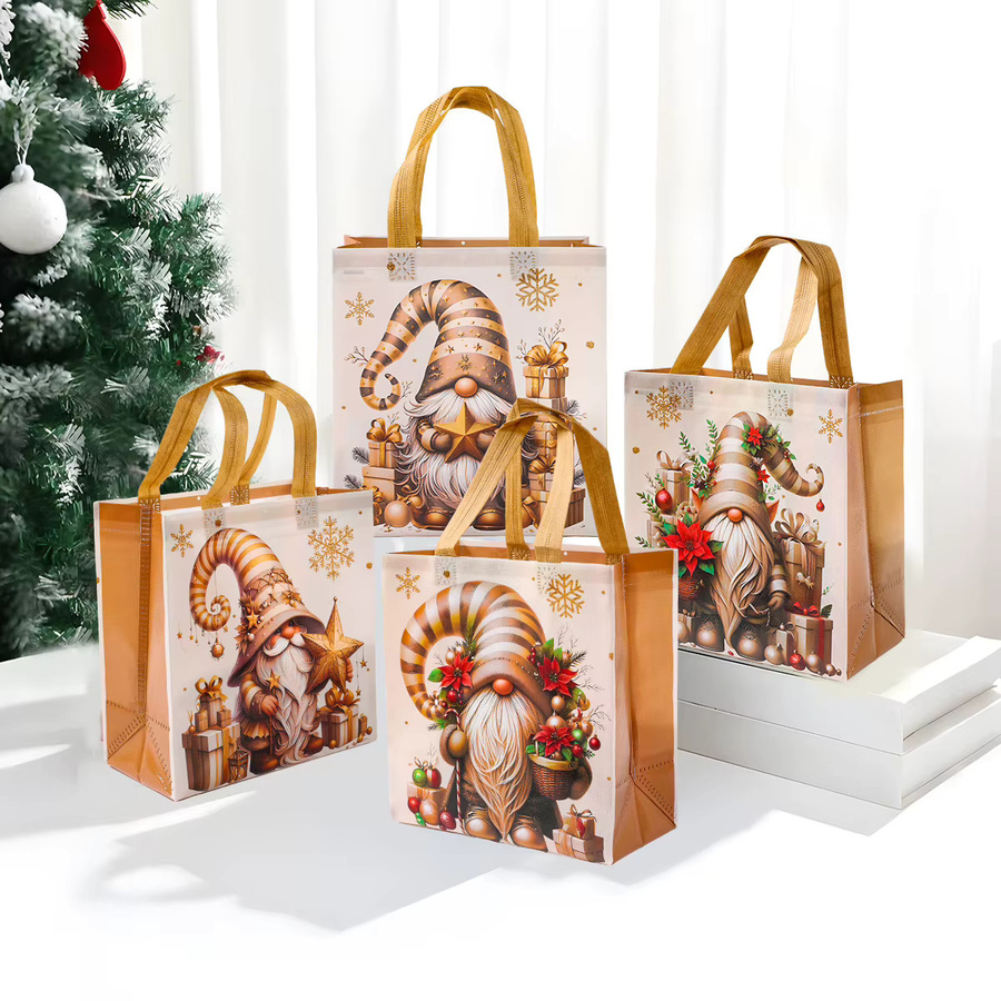 Dekorative Weihnachtsgeschenktüte aus Vliesstoff mit Griff in Mehrfarbig für Party und Feierlichkeiten - Bild 2