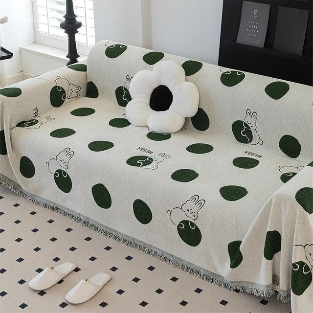 Super Six Chenille Sofa Überwurf mit Punktmuster, Universal Sofa Abdeckung für alle Jahreszeiten, B/B: 180 x 130 cm - Bild 1