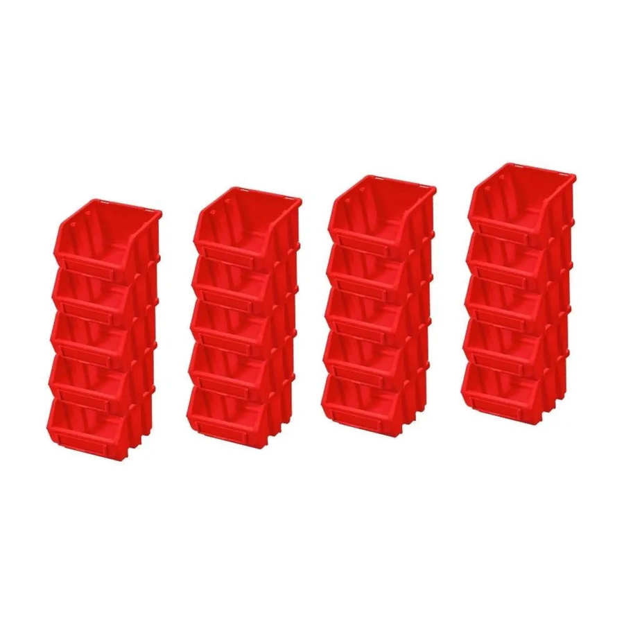 PROREGAL SuperSparSet 20 Stück Sichtlagerboxen aus Polypropylen in Rot, H x B x T: 7,5 x 11,6 x 11,2 cm - Bild 2