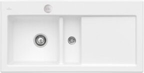 Villeroy & Boch Subway 60 Flat Küchenspüle aus Keramik, flächenbündig, links, stone white, Breite: 60 cm - Bild 1