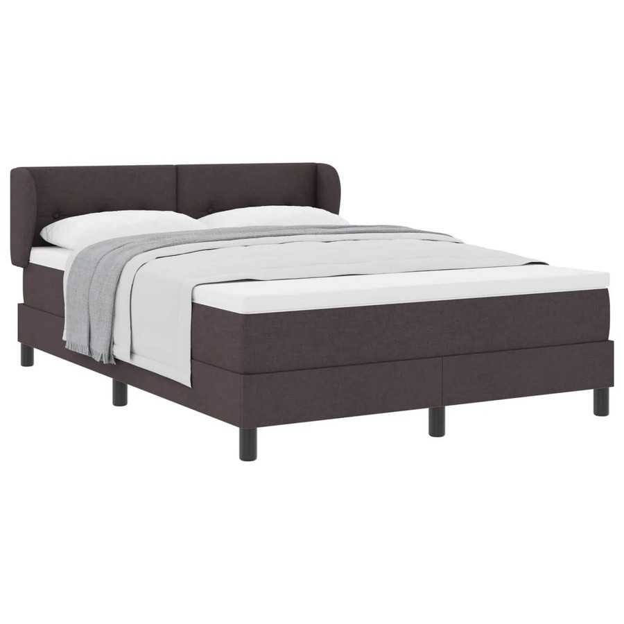 vidaXL Boxspringbett mit Matratze in Dunkelbraun, B/T: 140 x 190 cm - Bild 2