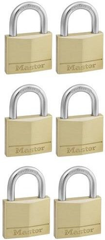 Master Lock Vorhängeschloss aus Massivmessing in Gold und Silber, 6er-Pack, Breite: 40 mm - Bild 1