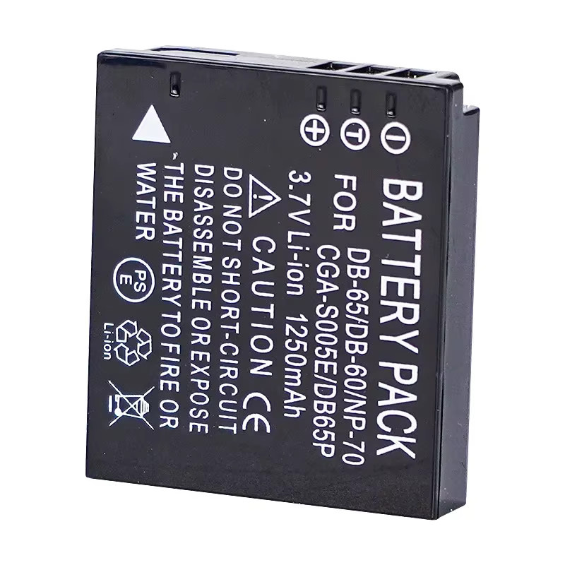 Panasonic Akku D-LI106 in Schwarz mit 1250 mAh und 3,7 V für NP-70, DB-60, DB-65, DMW-BCC12 und CGA-S005E - Bild 3