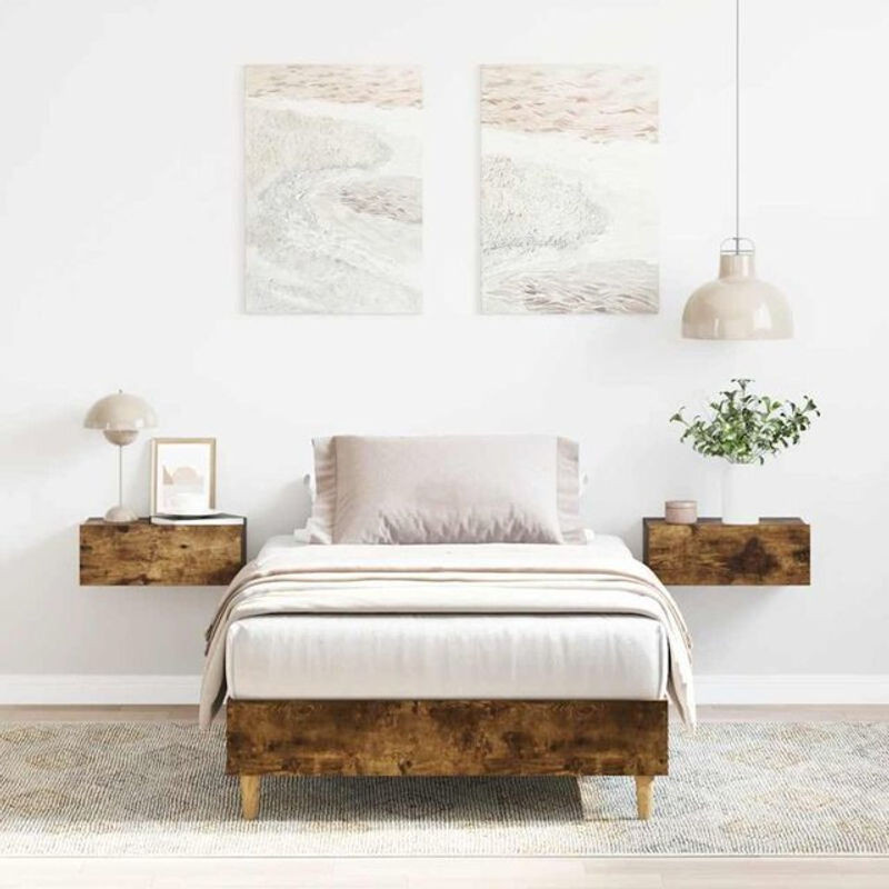 vidaxl Massivholzbett aus Eukalyptus und Holzwerkstoff in Braun, B/T/H: 90 x 190 x 25 cm (ohne Matratze) - Bild 1