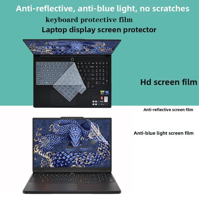 Lenovo Legion 5i Gen 10 15IAX10 15AHP Display-Schutzfolie und Tastaturfolie mit Privatsphäre-Funktion in Transparent - Bild 1