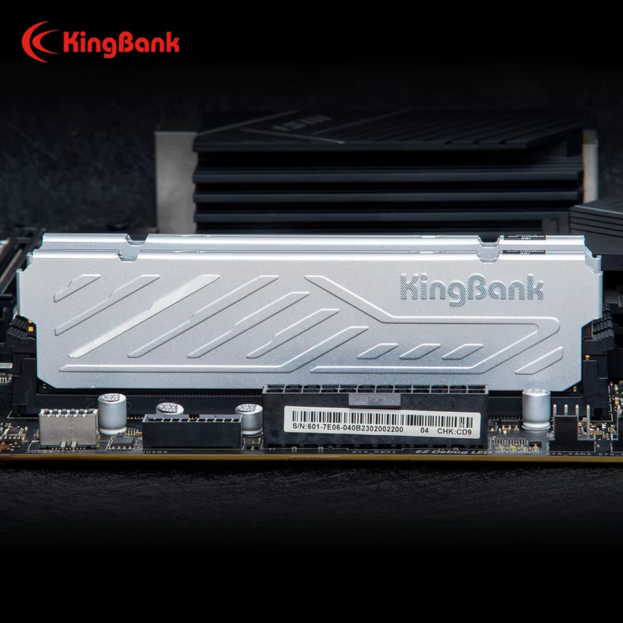 KingBank KJXS DDR5 RAM 32GB Dual-Channel-Kit 6000MHz CL36 Desktop-Arbeitsspeicher mit Kühlkörper Silber - Bild 2
