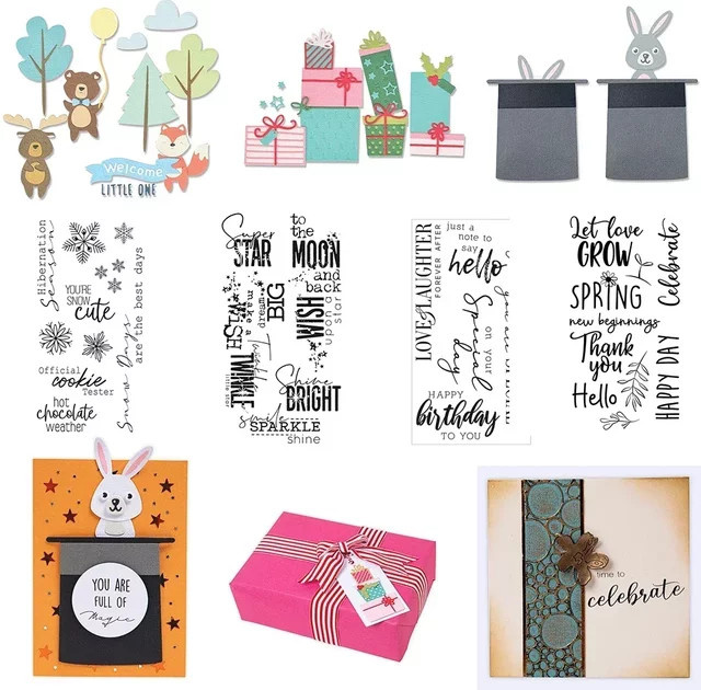 Stanzformen mit niedlichen Tieren und magischen Hüten für DIY Scrapbooking und Bastelarbeiten, Multicolor - Bild 1