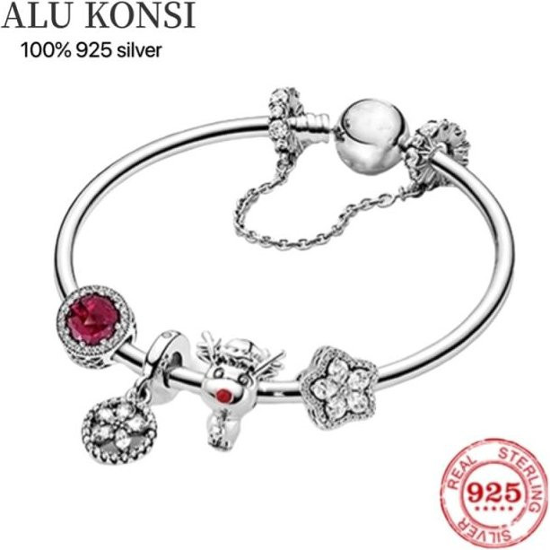 YIRAN Jewelry Anhänger Charm, 925 Sterlingsilber, Herzförmig, Damen, 20cm - Bild 1