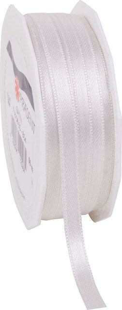 Satinband Uni aus Polyester in Elfenbein, Breite: 0,6 cm - Bild 1