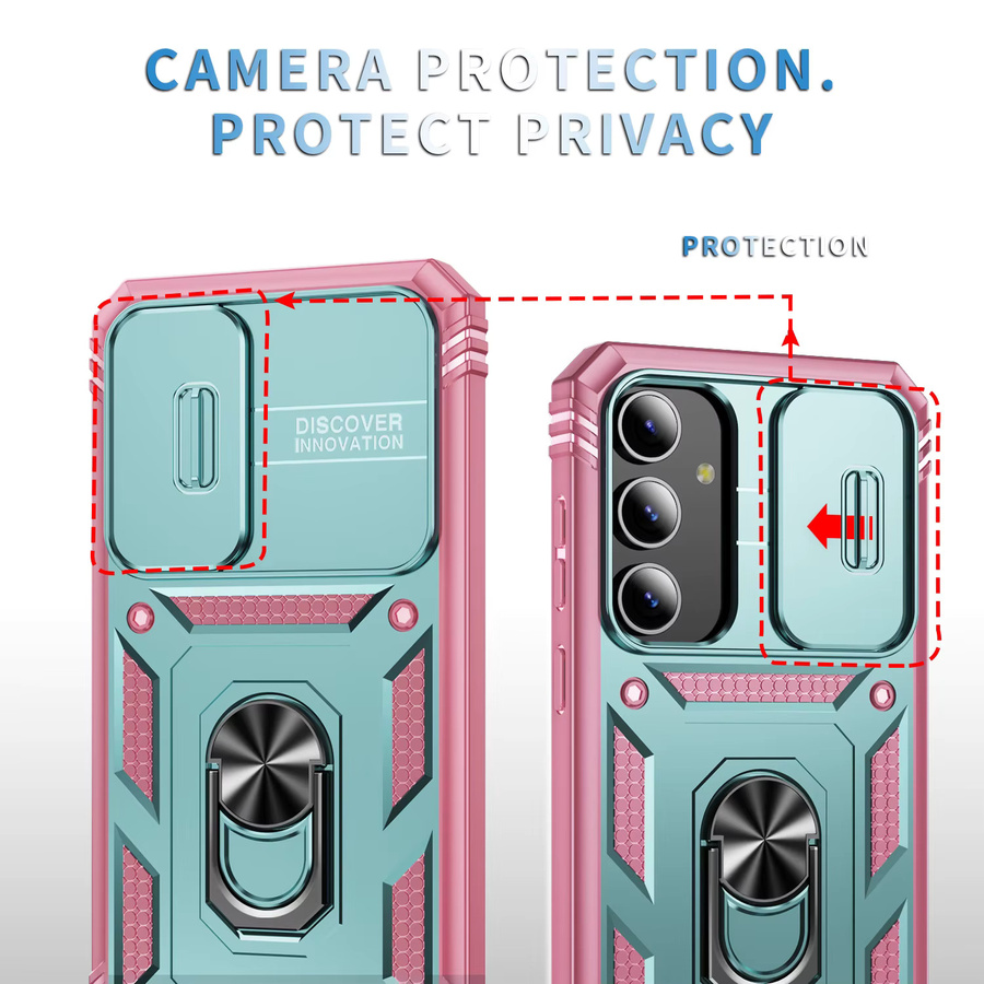 Samsung Anti-Klopf-Hartschalen-Rüstungshülle für Galaxy S25 Ultra S24 Plus S23FE S24FE S25 Edge S23 Cover in Pink und Grün - Bild 5