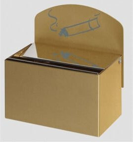 VAR Wandaschenbecher WH 13 mit Aschereinsatz aus Stahlblech in Messing-Ausführung und Gold - Bild 1