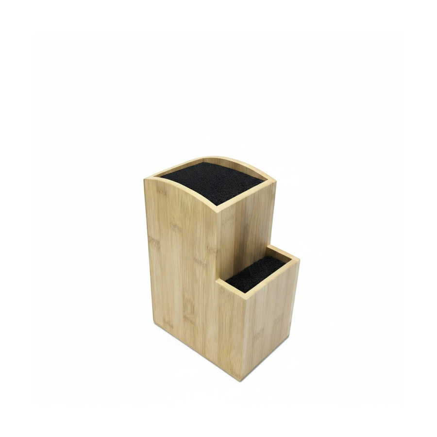 Relaxdays Messerblock aus Bambus in Natur und Schwarz, B/T/H: 25,5 x 11,5 x 18 cm - Bild 2