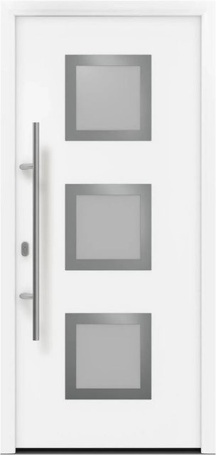 EcoStar Haustür Isopro IP 810S mit Glaseinsatz in Verkehrsweiß, B: 110 cm, H: 210 cm, DIN Links - Bild 1