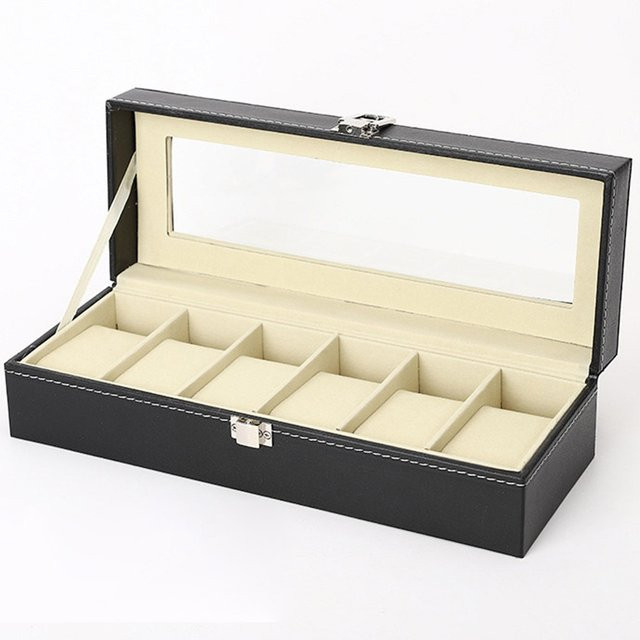 OAKCHARM Uhrenbox PU-Leder, Glasdeckel, Herren - Bild 1