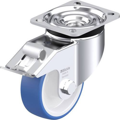 Blickle Stahlblech-Lenkrolle LK-POTHS 100R-1-FI in Blau/Mehrfarbig mit 100 mm Rad-Durchmesser und 200 kg Tragfähigkeit - Bild 1