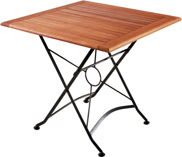Garden Pleasure Klapptisch WIEN Quadratisch aus Holz und Stahl in Braun, B/T: 80 x 80 cm - Bild 1
