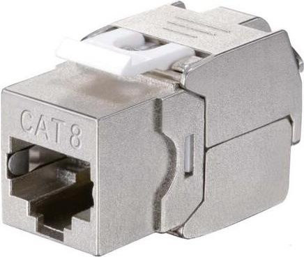 Equip Cat 8.1 Geschirmte Keystone-Buchse RJ-45 Flach, 8 Stück Packung, Edelstahl/Silber, Breite: 38,5 mm, Tiefe: 16,3 mm, Höhe: 21,4 mm - Bild 1