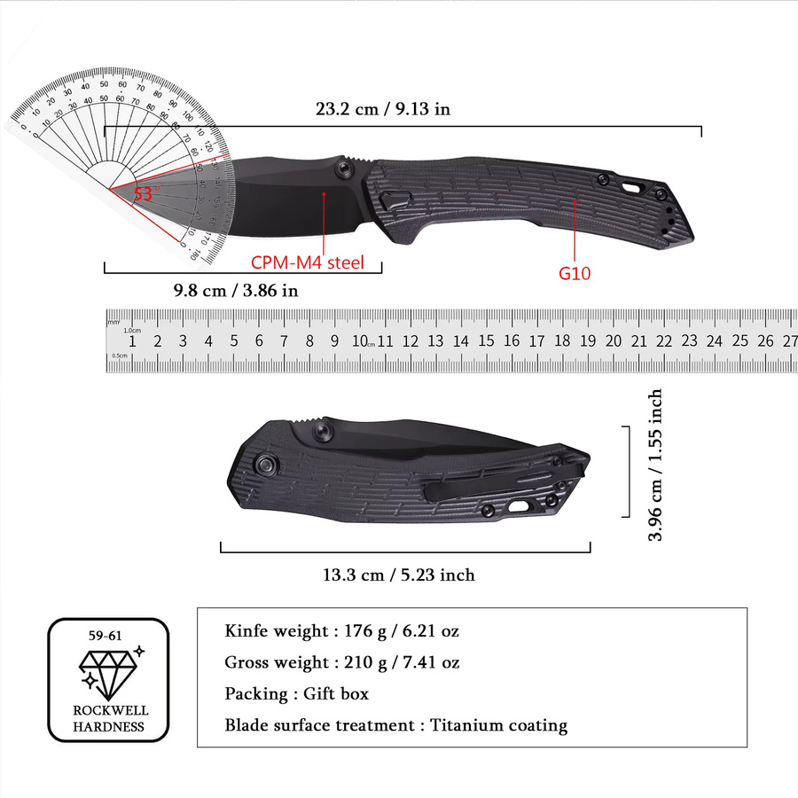 Klappbares Schneidwerkzeug 0203 mit rutschfestem G10-Griff in Braun für Camping und Outdoor - Bild 2