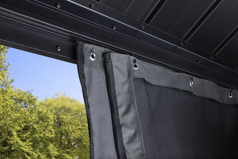 Sojag Vorhang-Set für Aluminium Pavillon Mykonos/Messina, Dunkelgrau, Polyester, Breite: 299 cm, Höhe: 288 cm - Bild 3