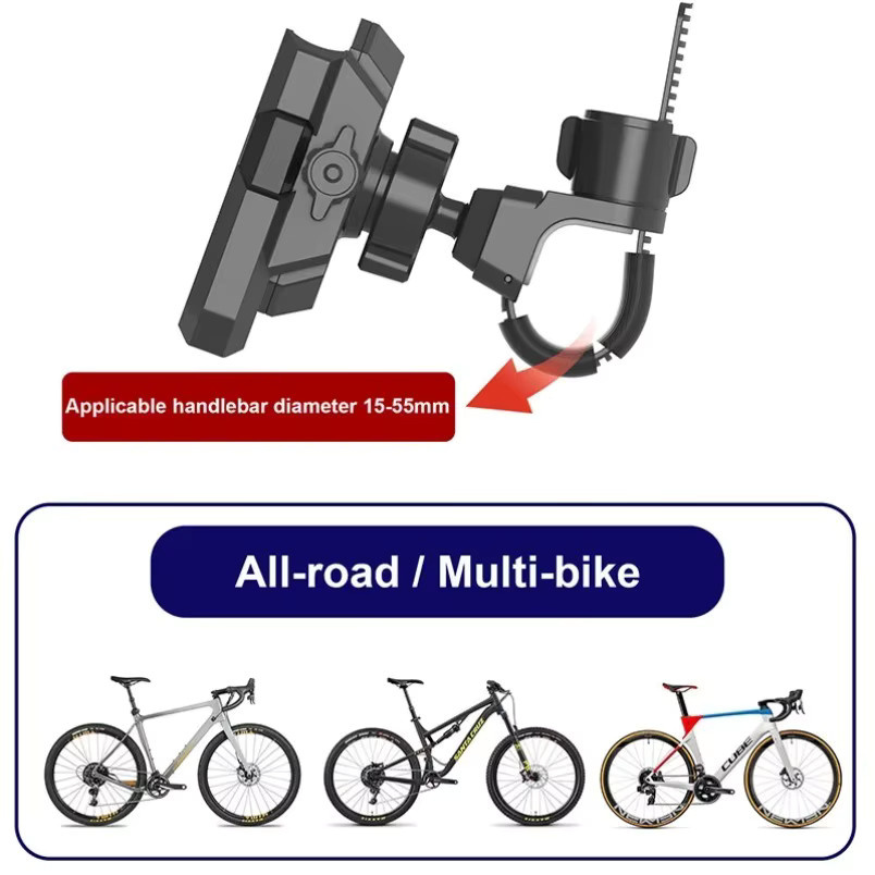 VIKEFON Universeller stoßfester Telefonhalter für Fahrrad und Motorrad in Schwarz - Bild 4